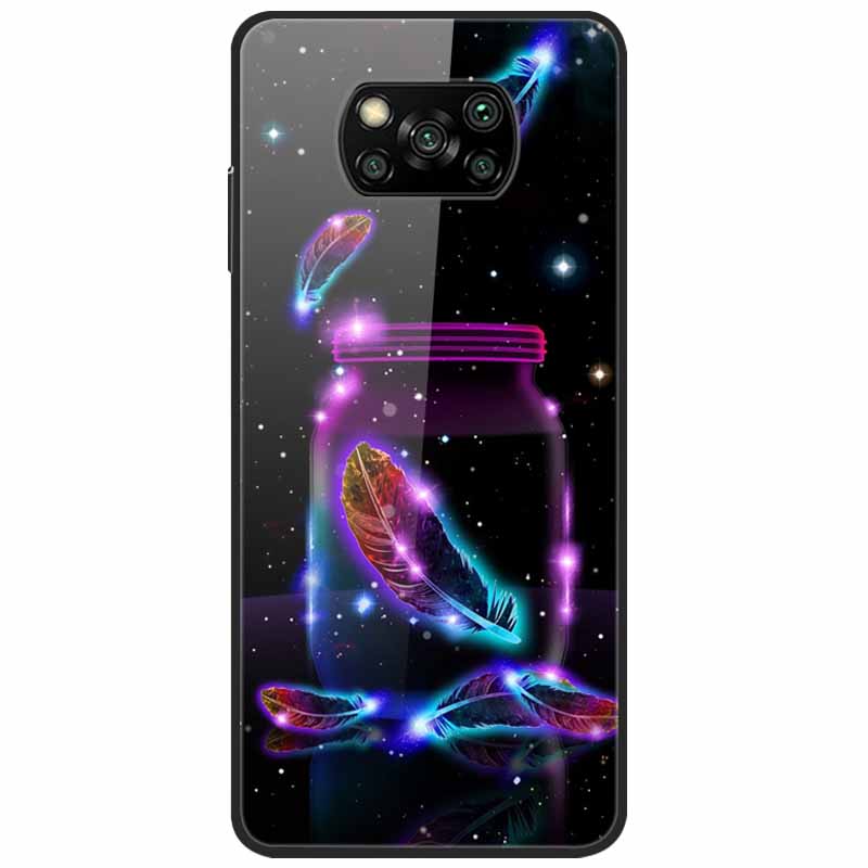 Etui na Poco X3 Pro Modne Urocze Szkło Hartowane Luksusowe Pokrowce Coque dla Xiaomi Poco X3 NFC Etui PocoX3 X 3 Zderzak Ochronny