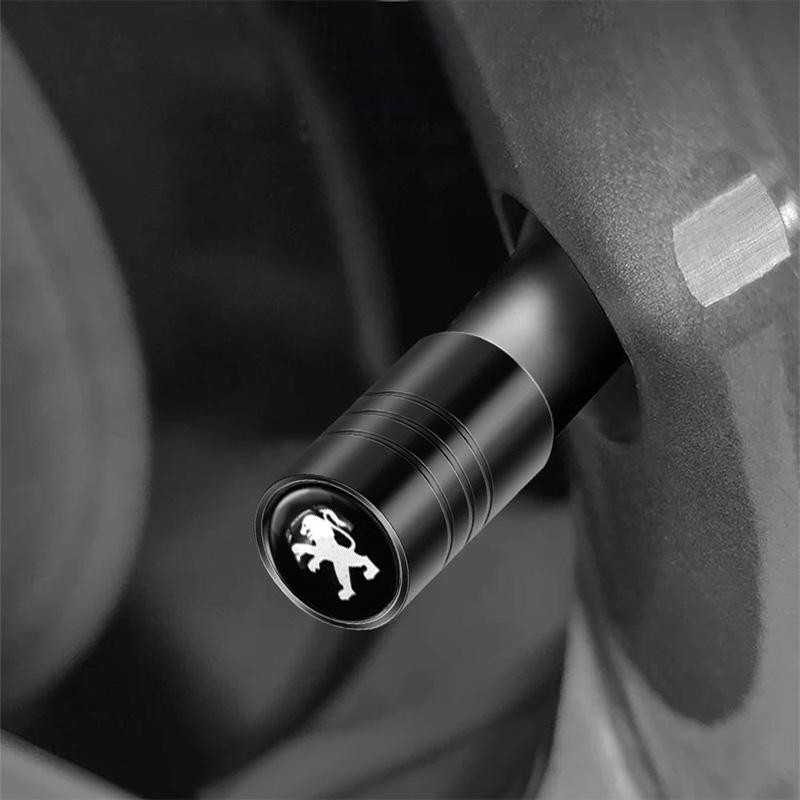 4 Stück Metall Auto Rad Reifen Ventilkappen Ventilschaftgehäuse Abdeckung Für Peugeot 208 3008 308 2008 207 107 508 406 407 307 206 301 408 5008 4008