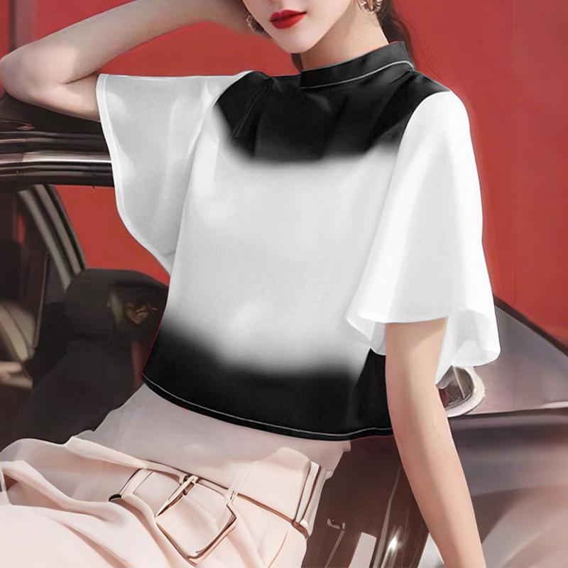 

ZANZEA Women Summer Round Neck Casual Half Sleeve Print Blouse 5XL чорний