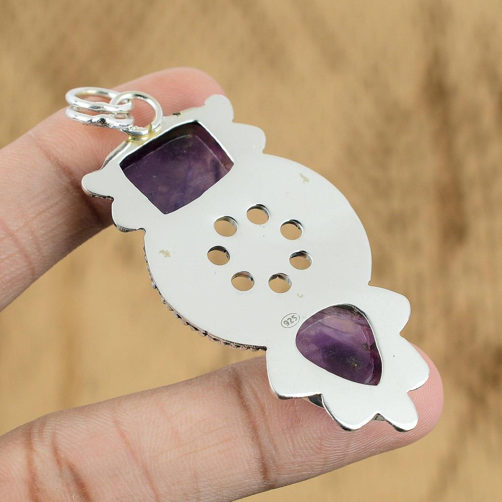 Easter Deal 925 Sterling Silver Star Amethyst Gemstone Daughter Wedding Pendant