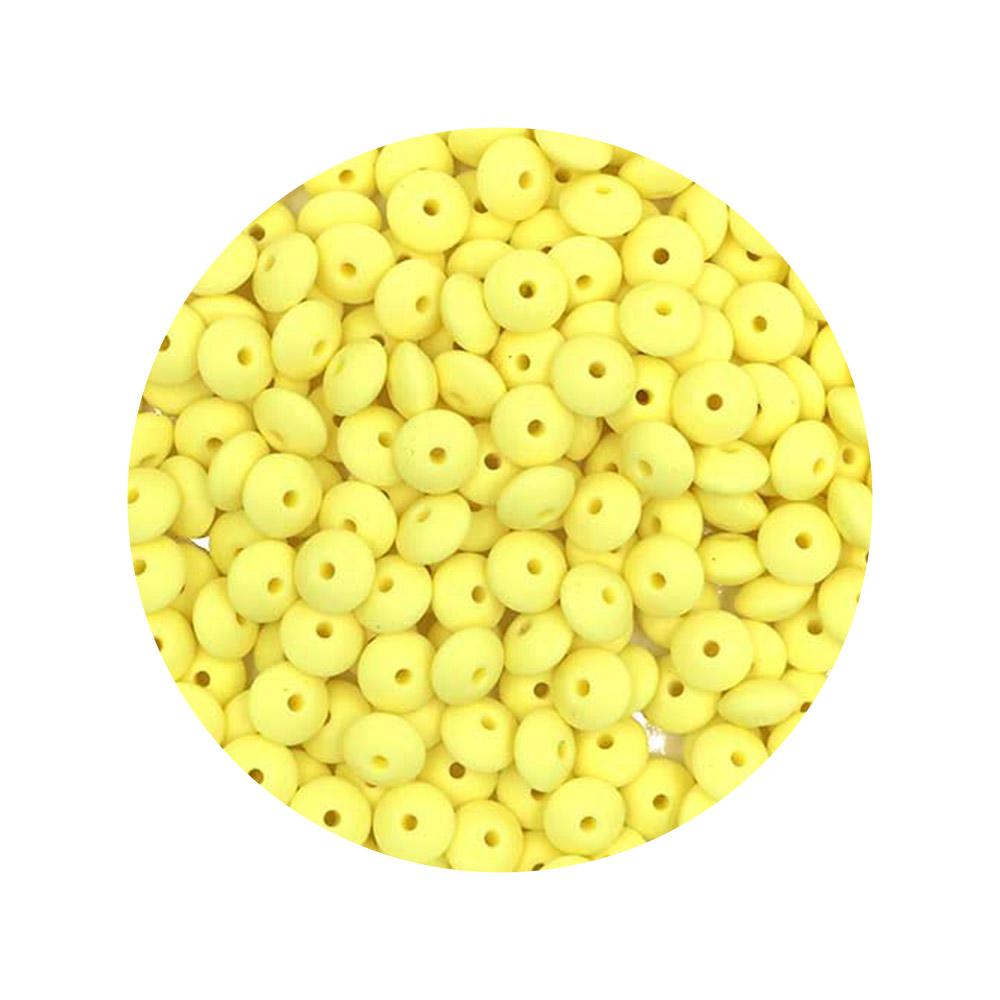100Pcs 12mm Silicone Lentil Beads Round Spacer Beads Silicone Abacus Bead DIY Bracelet Necklace Handmade Jewelry Accessories