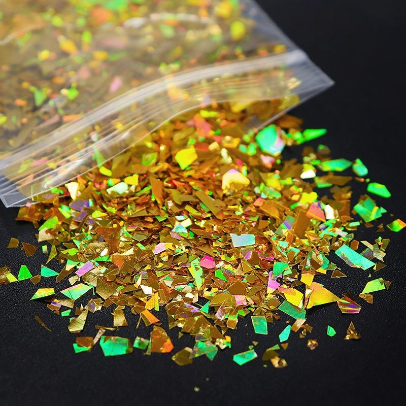 

10 г Aurora AB нерегулярный фрагмент зеркала массивный блеск для ногтей Русалка в виде ракушки блестки радужные аксессуары для украшения дизайна ногтей