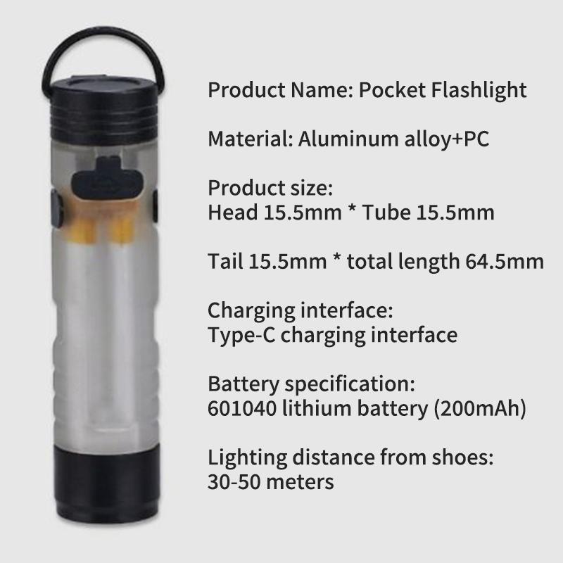 1Pc Mini Flashlight Outdoor Key Clip Cap Ambient Led Long Endurance Disaster Relief Emergency Small Light Pocket