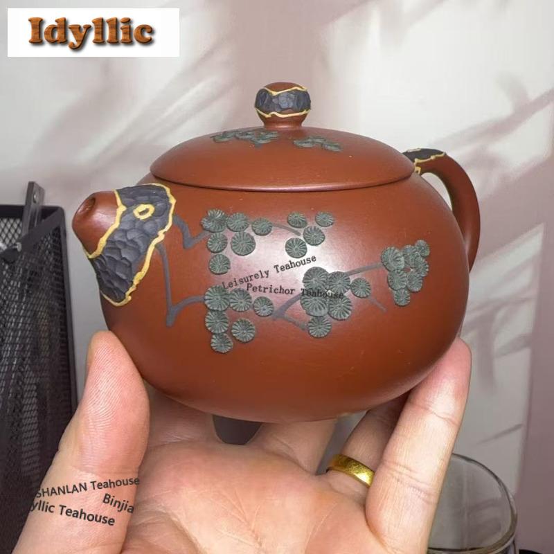 270ml Antika Yixing Lila Lerkannor Handgjord Xishi-kanna Råmalm Dahongpao Lera Vattenkokare Kinesisk Zisha Teset Tillbehör Gåvor