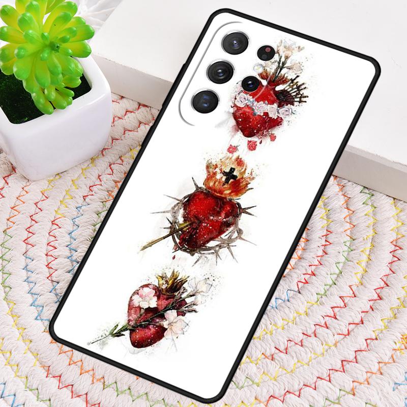 Hearts of the Holy Family Silicone Phone Case For Samsung Galaxy note 10 pro S26 S25 S24 S23 S22 S21 Plus S25Ultra Capa Cover