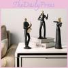 Elegante Collezione di Statue di Musicisti in Resina per Esposizione su Mobile TV o Libreria