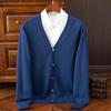 Men's Plus Size V-neck Knit Cardigan Sweater for Autumn & Winter