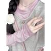 Women's Retro Knit Shawl Vest with Gold Buckle - Autumn/Winter Korean Style Cardigan