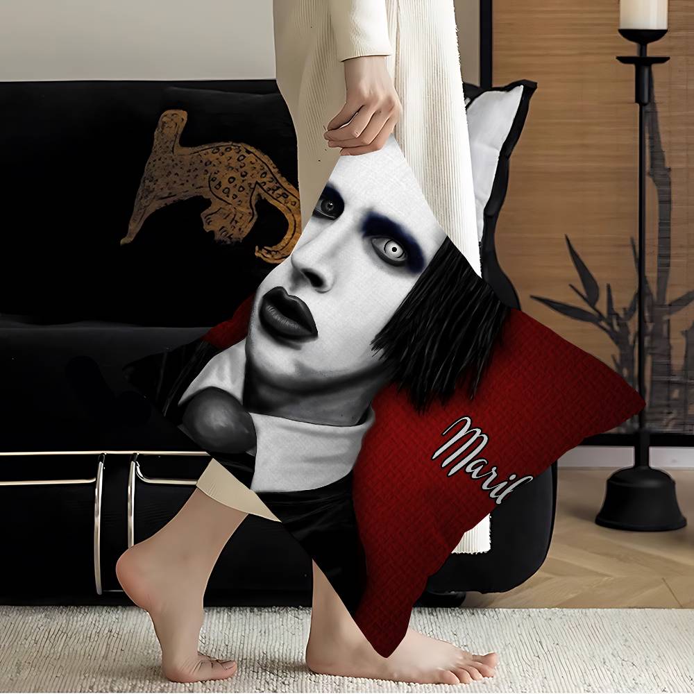 Classic Rock Band MMarilyn MManson Pillow Gift Home Office Decoration Bedroom Sofa Car Cushion Cover Case 45x45