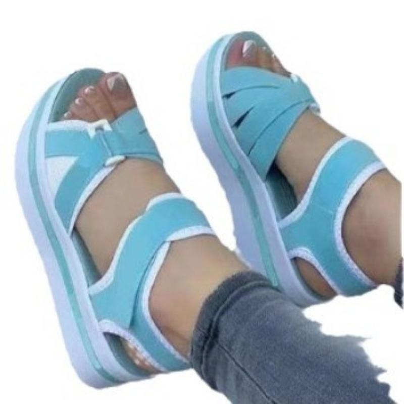 Platform sandals women's new supply Flat-bottomed Velcro women's beach sandals