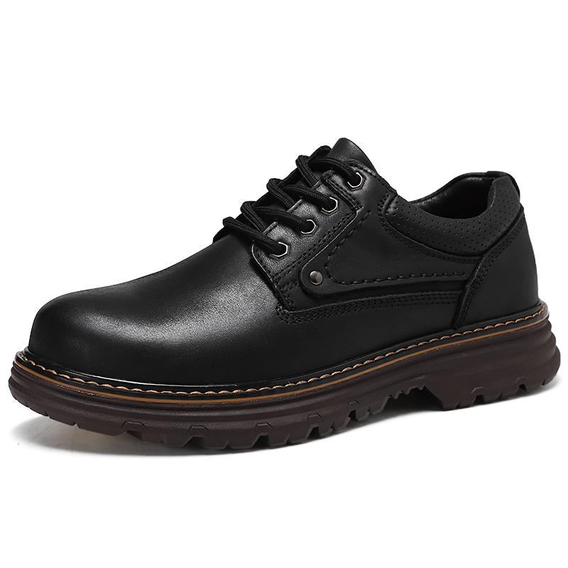 Fashion Thick Soled Men's Shoes Luxury Quality Genuine Leather Style Business Office Formal Party Classic Black Brown Shoes Hot Quality