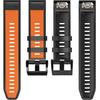 Quickfit Silicone Strap 26mm for Garmin, Orange / Black