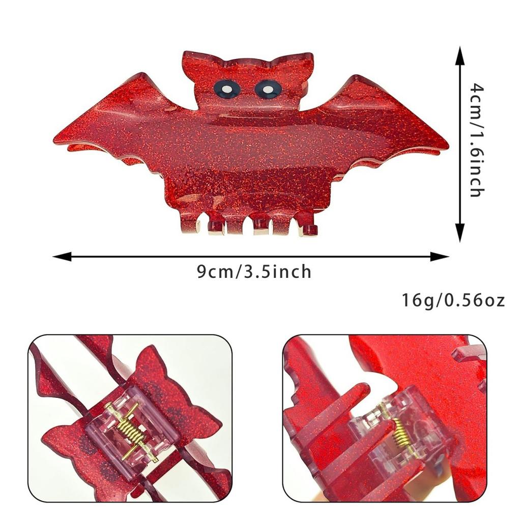 Halloween Bat Grab Clip Funny Hairpin Female Head Plate Hairpin Party Decoration Ponytail Clip Hair Accessories