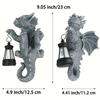 Solar- Dragon Tree Hugger Garden Statue - Glowing Resin Dragon Figurine Night Light with Solar Lantern, Outdoor/ Wall/Fence