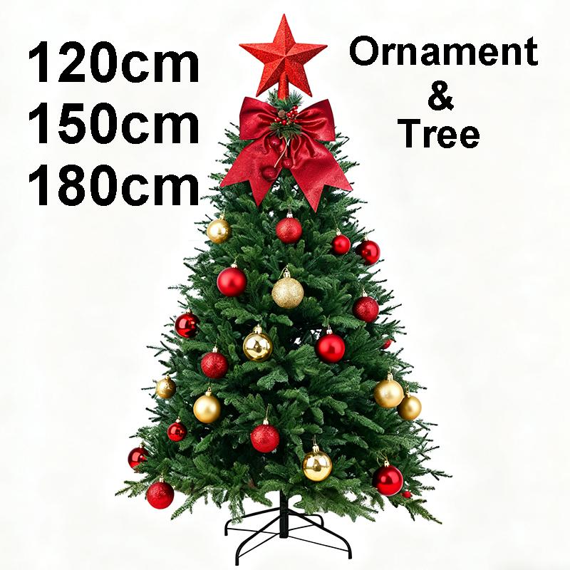 Christmas Tree Decorations Set 0.9/1.2/1.5/1.8m DIY Green Christmas Trees Ornaments Living Room Home Decor Indoor Holiday Party