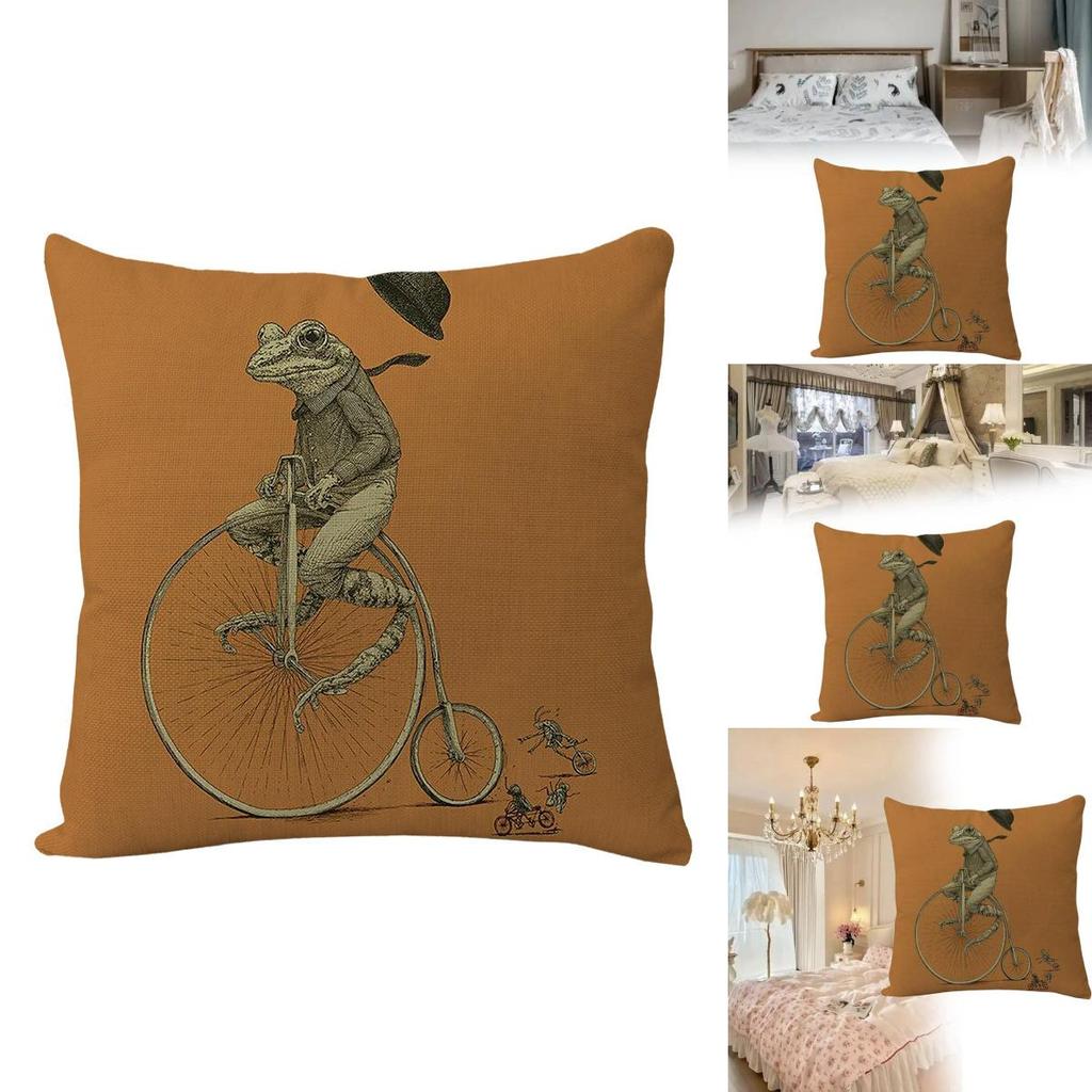 Animal Cartoon Zebra Linen Pillow Cover For Sofa Couch Decor 45x45cm