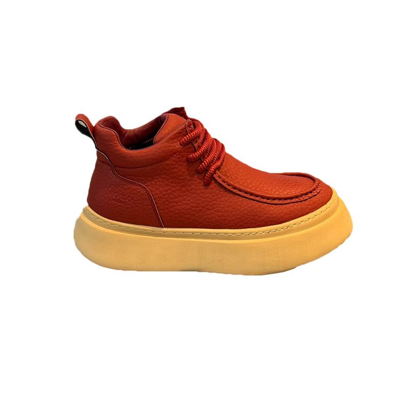 Autumn and winter new light luxury high-end ruffian handsome fried street shoes velvet warm cotton shoes casual shoes