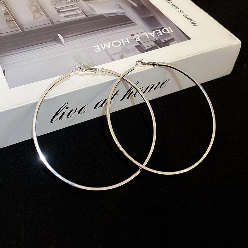 European and American silver needle simple zircon earrings exaggerated personality design earrings high-end versatile temperament earrings