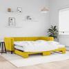 Pull Out Daybed with Mattresses Yellow 100x200 cm Velvet