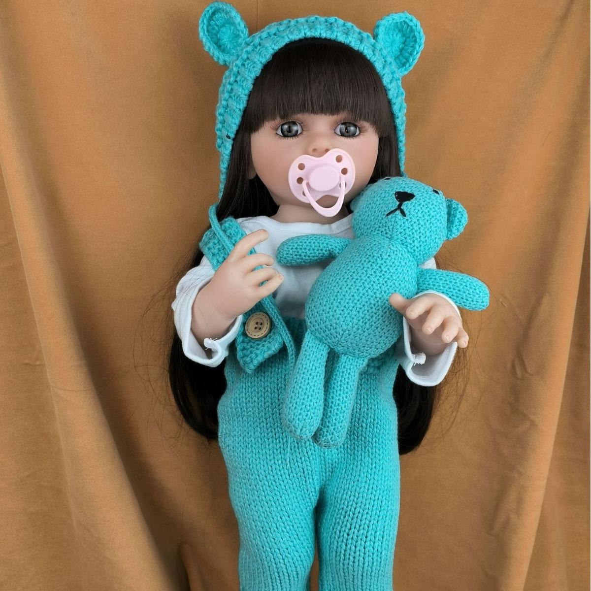 

Имитация куклы Мягкая резиновая кукла-перерождение девочка игрушка принцесса подарок наряд дети 55 см 55cm королевский синий