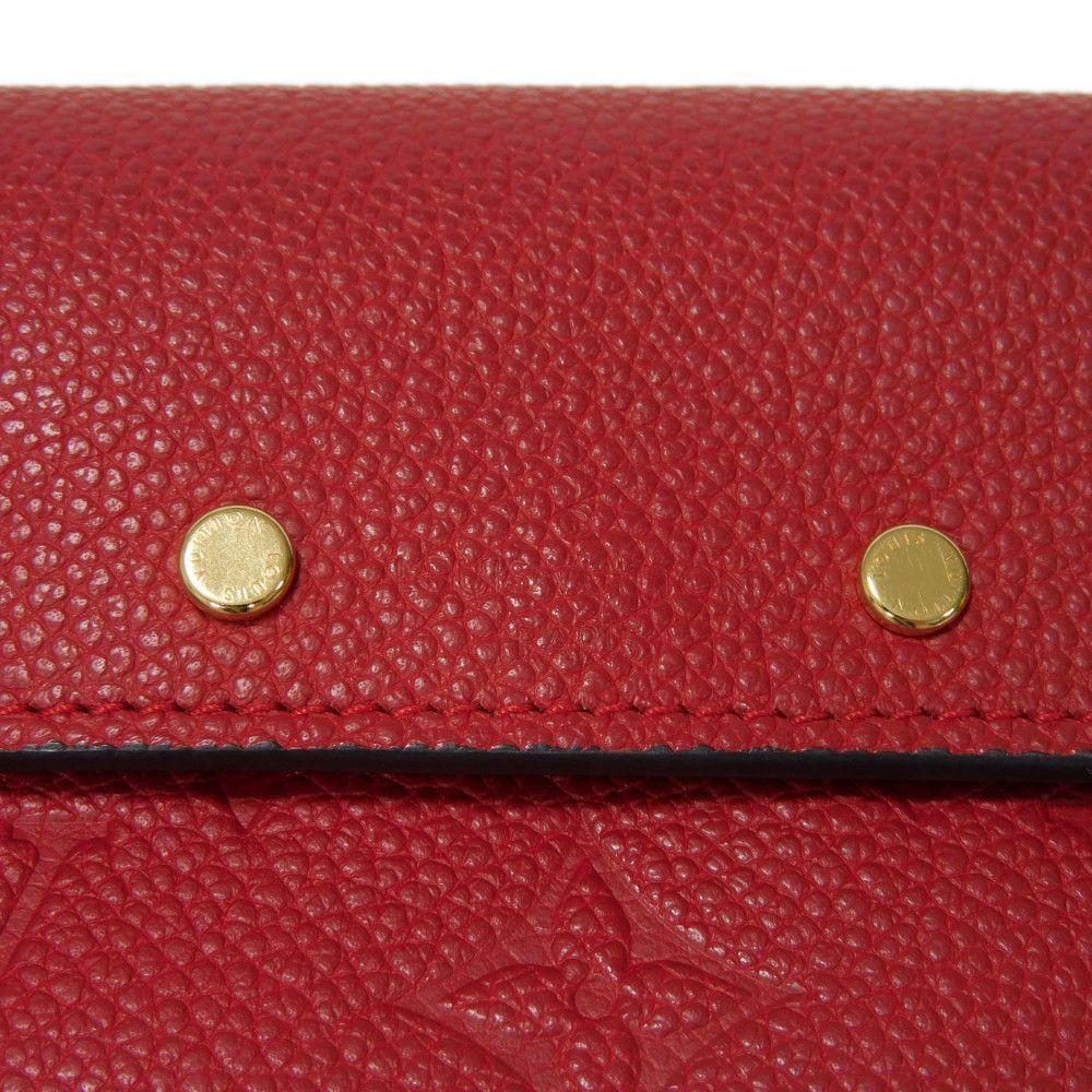 Used 12564 Portefeiulle Pont Neuf Compact M62185 7942 LV logo flower embossed Monogram Empreinte Series unisex from