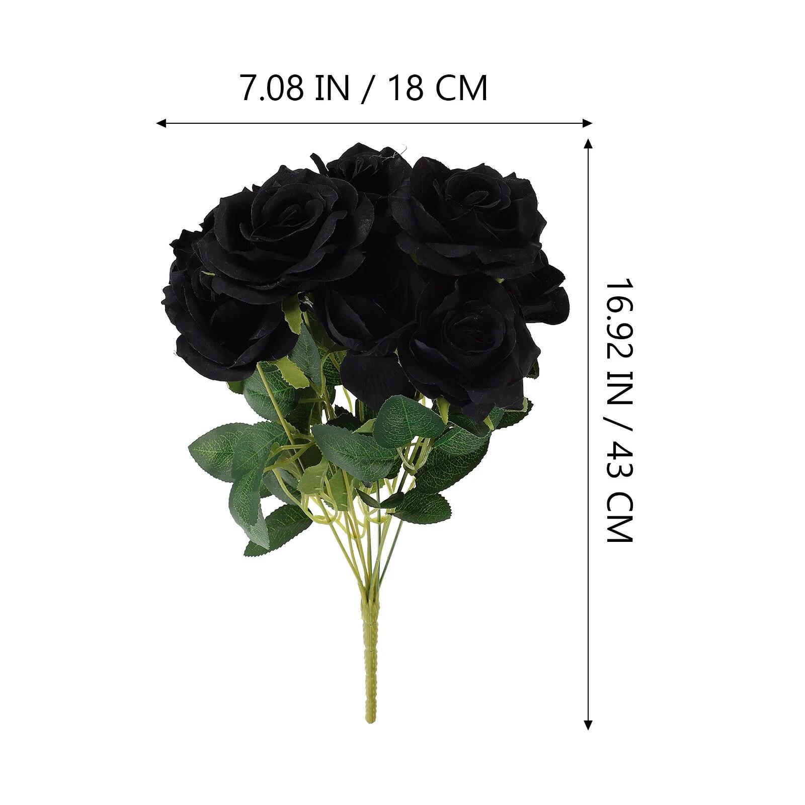 

Симуляція Чорна троянда Хелловін Подарунок Букет Штучна квітка Орнамент Підробка 43CM