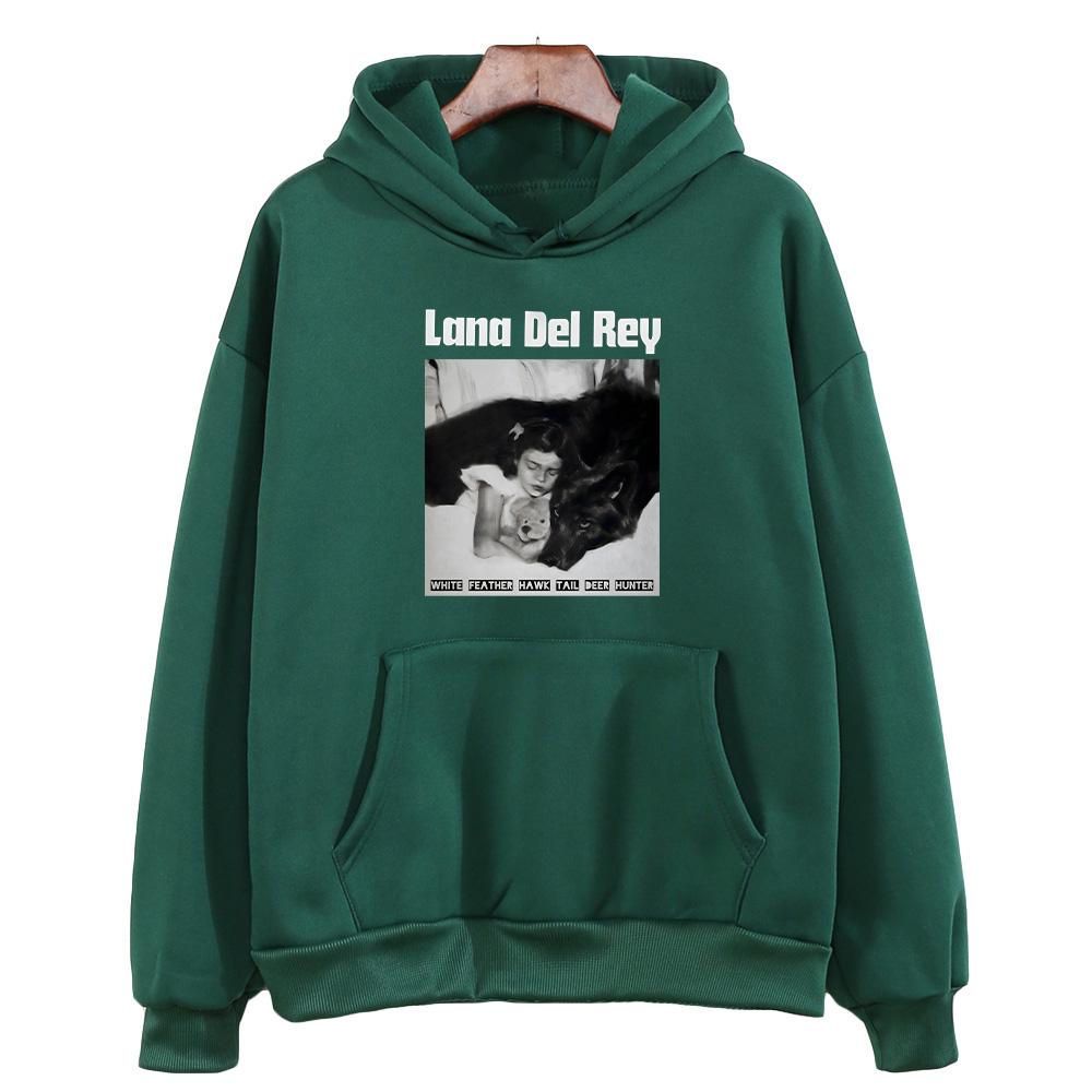 White Feather Hawk Tail Deer Hunter Lana Del Rey Hoodies Gift Apparel Hoody Long Sleeve Retro Harajuku Graphic Clothing Unisex