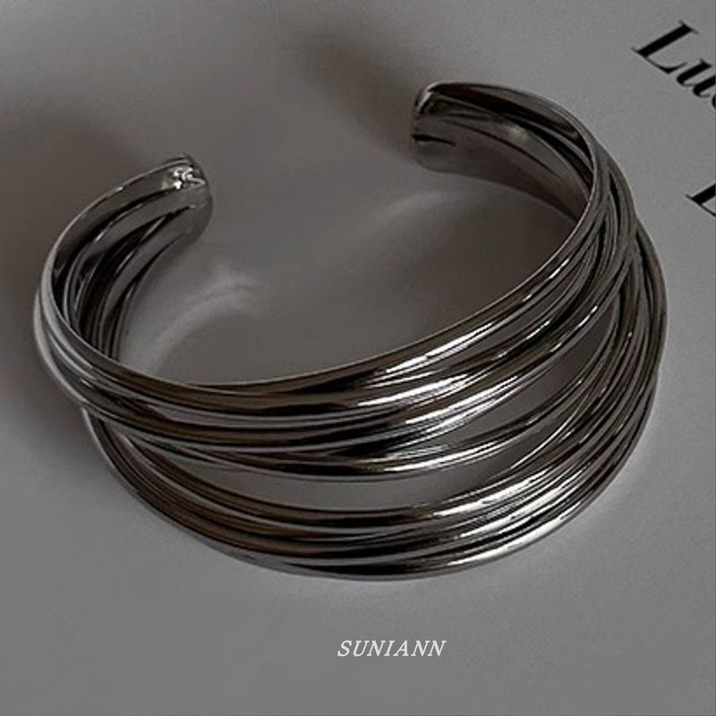 

Coil Metal Cross Bracelet Arm Ring Arm Cuff Bracelet European and American Style Unique High-End Bracelet Arm Accessory for Women Silver Bracelet