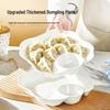 HUAIYI 10-Inch Ceramic Dumpling Plate with Dipping Dish (2-Pack)