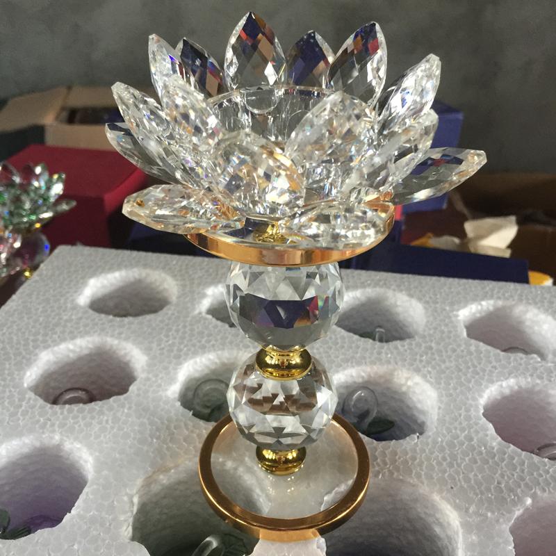 High Pillar Crystal Lotus Candlestick, Butter Lamp Holder, Interior Decoration, Used for Buddha Lamps, Prayers, Buddha Utensils