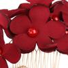 Romantic Wedding Hair Jewelry Hair Combs Bridesmaid Tiara Red Flower Hair Pin  Bridal Clips