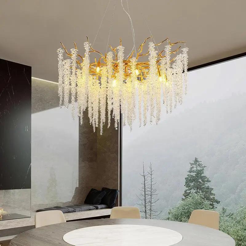 Candelabru Cristal Pendant Lumini Insulă Iluminat Bucătărie Decorare Sufragerie Crengă Pom Candelabre Corp de iluminat