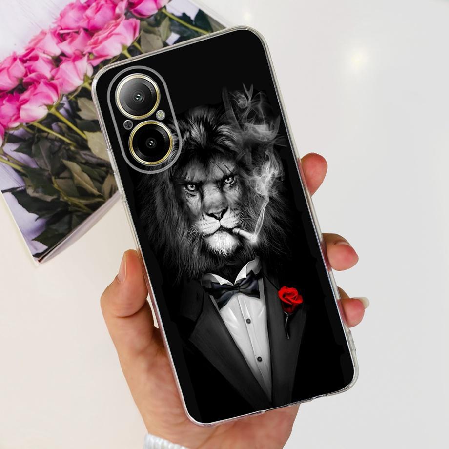 Weiche TPU-Stoßstange Hüllen für Realme C67 4G RMX3890 Rückabdeckung Dünnes Klares Silikon Handyhülle Damen Mode Malerei Funda C 67 4G