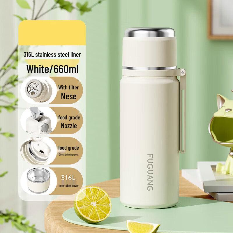 Fuguang Zhuoxuan 316L Stainless Steel Dual-Drink Insulated Bottle