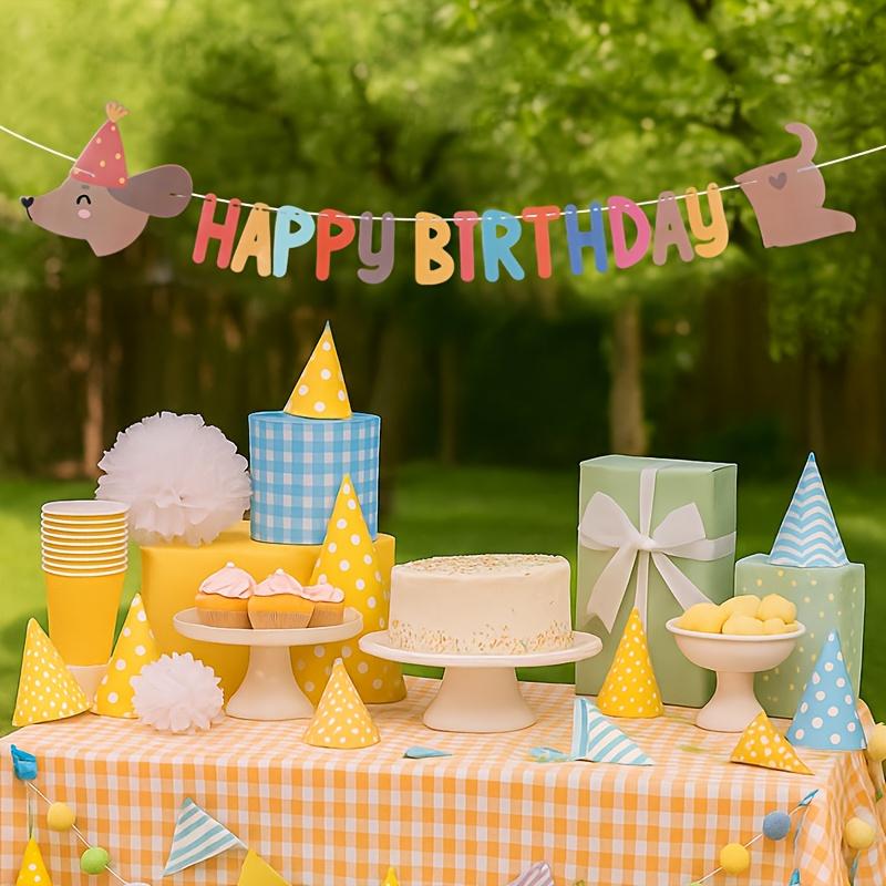 1 Set Birthday Sausage Dog Hanging Banner Happy Birthday Party Paper Pulling Flag Shower Party Decoration Party Background