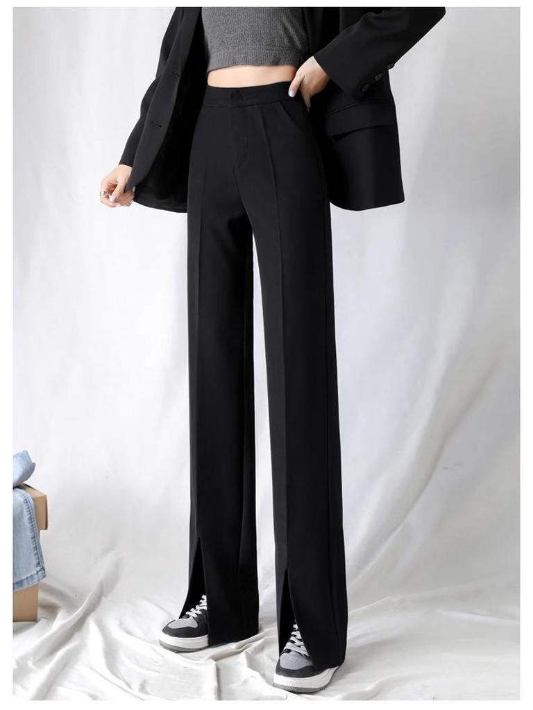 2024 Herbst Damen High-Waist Micro Flare Weitbein Schlitz Anzughose - Vielseitig, Schlankmachend, Lässige Hose