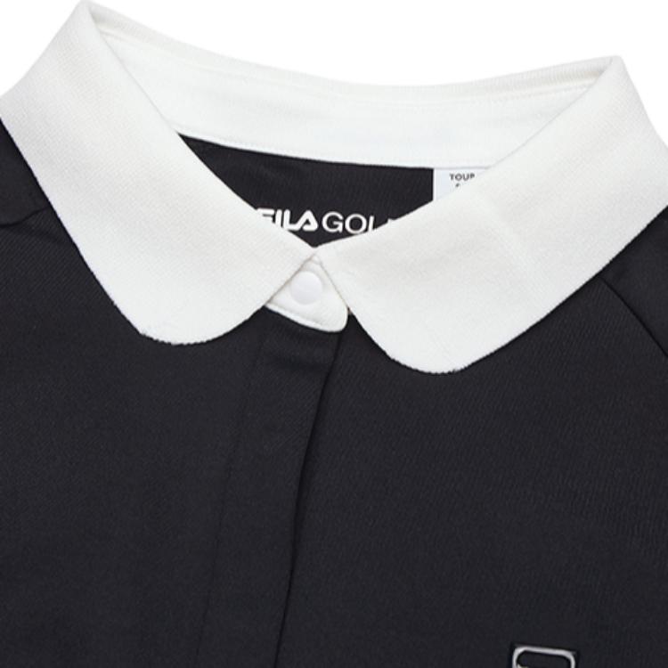 FILA Golf Series Long Sleeve Polo Shirt Anti-Ultraviolet Comfortable Durable Women tops Legendary-Blue A11W445220F-NV