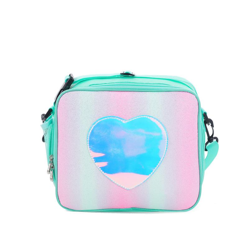 Laser Lunch Bags for Women Colorful Thermal Insulation Bento Picnic Bags Girl's Simple One Shoulder Bag Outdoor Backpack