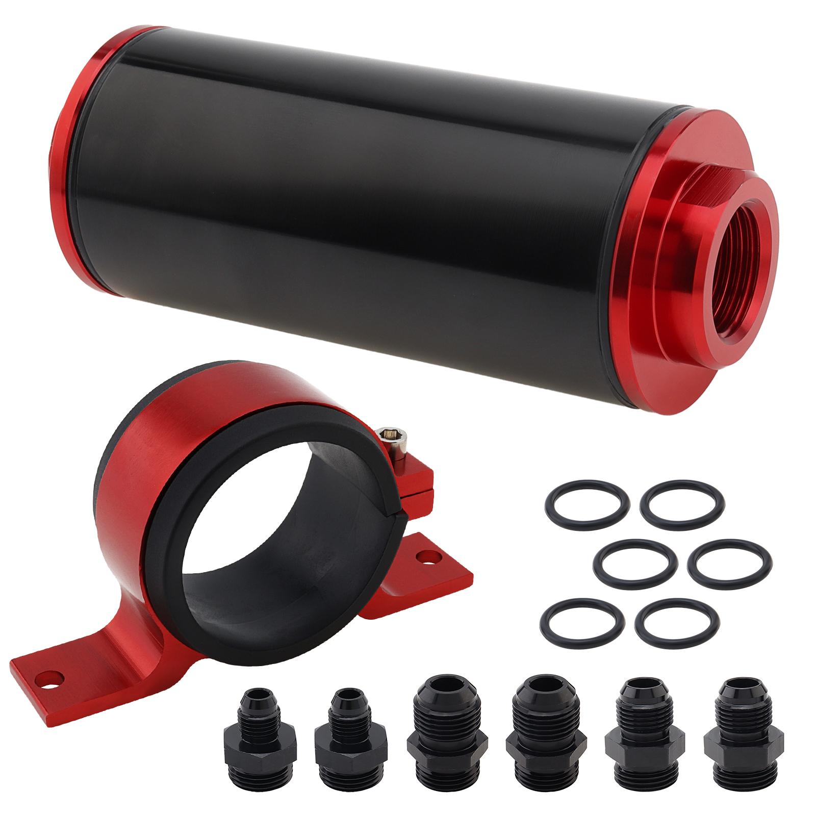 

Комплект топливного фильтра из алюминиевого сплава с адаптерами 6AN 8AN 10AN 50MM Универсальный монтажный кронштейн Красный Черный Автомобильный