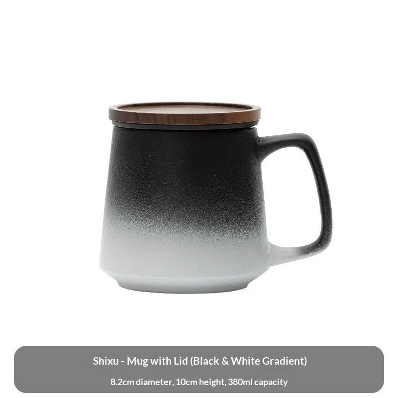 Ceramic Water Cup Teacup Office Cup with Lid Coarse Pottery Mug High-end Teacup Tea Water Filter Cup