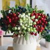 3Pcs Mini Artificial Berry Flower Christmas Fruit Fake Berry Simulation Foam Flower Decoration Wedding Family Table Arrangement