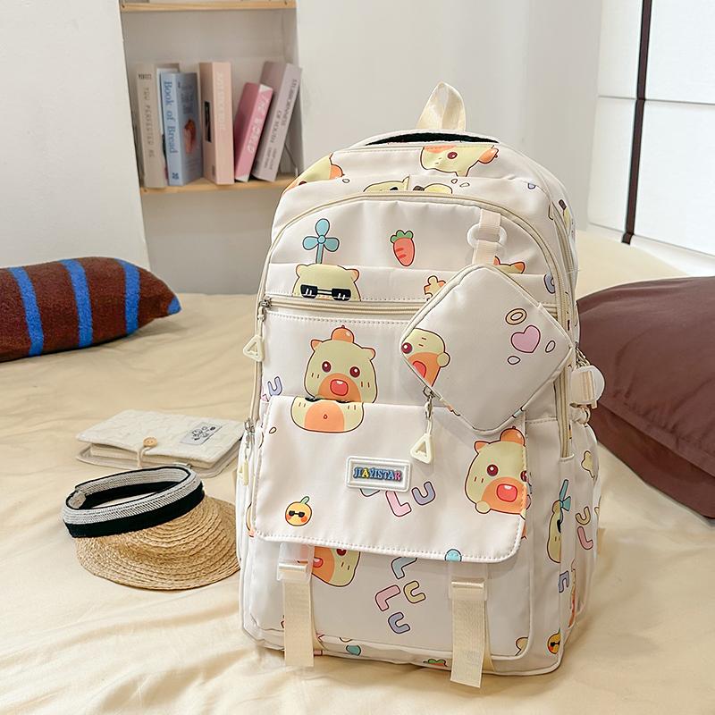Cartoon Print Student Schoolbag Women's Backpack Large Capacity Backpack