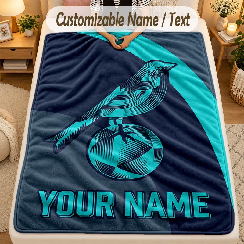 Flannel BlanketNorwich City Custom Name Text Personalized Soft Warm Throw Blanket Home Decor Gift