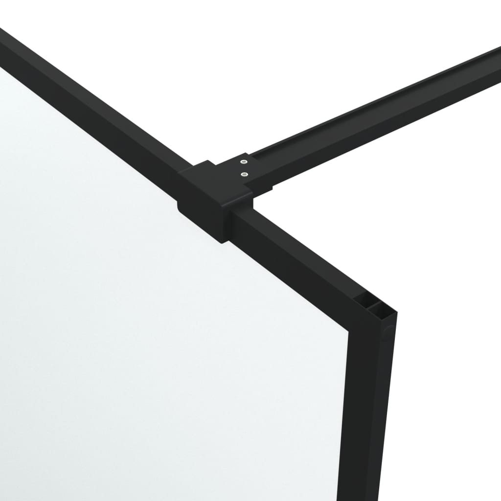 Walk In Shower Screen Black 100 X 195 Cm Matte ESG Glass