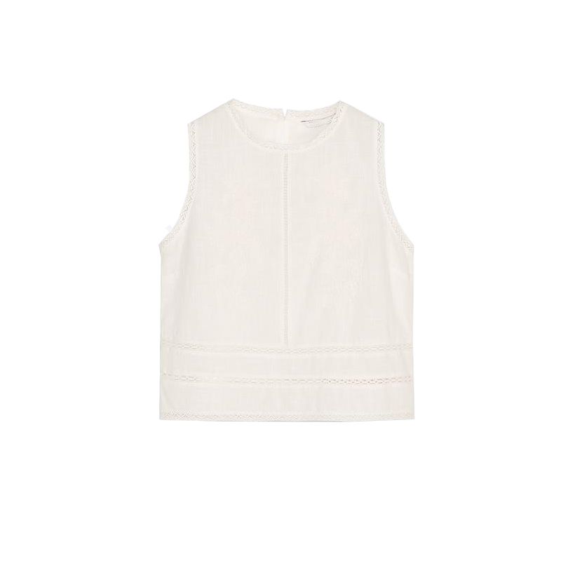 

Хлопковые топы без рукавов с вышивкой и круглым вырезом 5598044 Хлопковое миди-платье А-силуэта с высокой талией 5598042 White Tops L