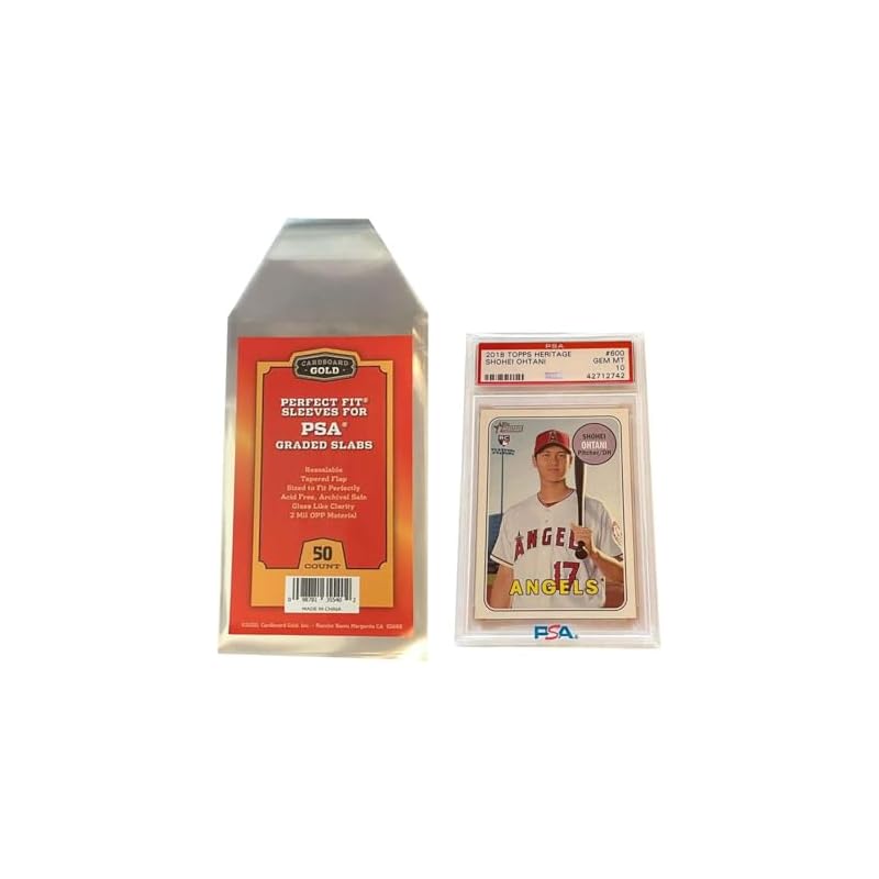 Cardboard Gold PSA Graded Card Sleeves, Ultra Protection, 50 Sleeves, Card Saver