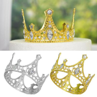 Crown Cake Topper Faux Crystal Tiara Sparkling Cake Decoration Wedding Cake Decor