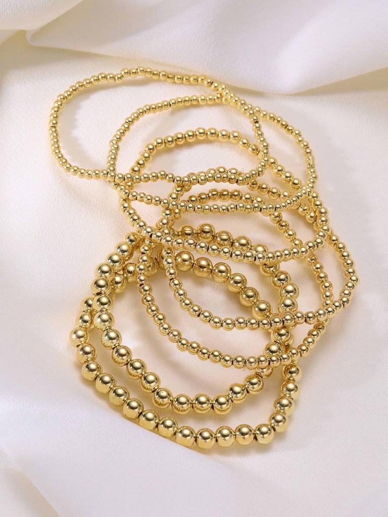 Set di 7 Braccialetti Minimalisti Vintage con Perline per Donna Moda Eleganti Braccialetti Fatti a Mano Gioielli per Uso Quotidiano Feste Vacanze Regali