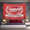 Red Shield with Cannon Laurel Wreath Champions Patterned Tapestry for Bedroom and Living Room Home Decor Sofas