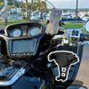 Innovative Offset Base Motorcycle Phone Mount with 360 Rotation Metal Plastic Phone Support for Stable Navigation View